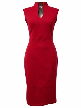 RCA Couture Red Sheath Dress Stretch Midi Large